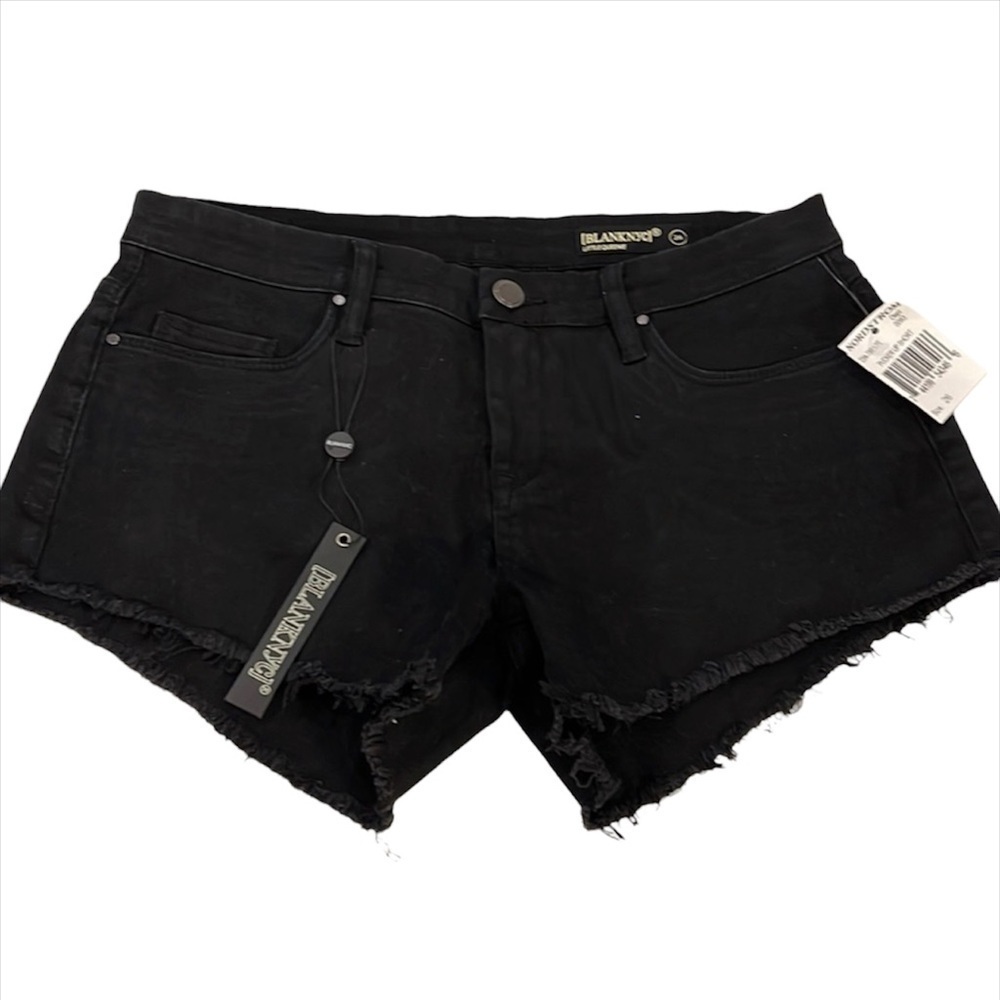 Blank NYC Black Frayed Shorts 26